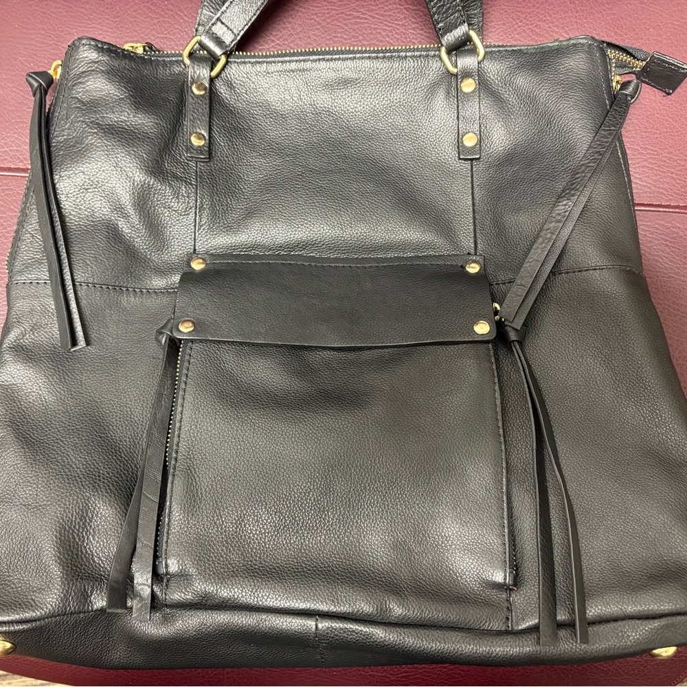 Kooba Leather Shoulder Bag - Gold Tone Hardware & Purple Lining